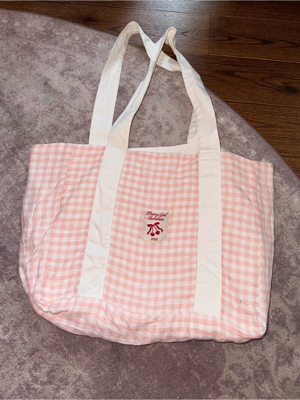 Dairy Boy Dairy Girl Summer EVERYDAY PICNIC TOTE PEONY PINK RARE